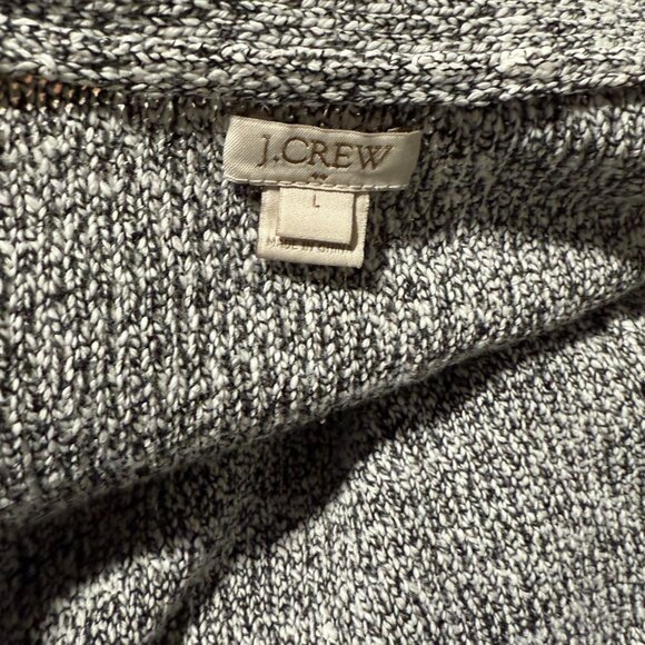 J.Crew Black and White Open Front Cardigan Sweater Size Large - Picture 4 of 4